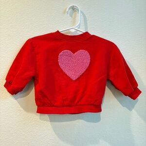 Cat & Jack Baby Red Heart Sweatshirt Pullover - 6-9M